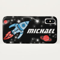 Coque iphone d'espace de fusée de 7 lettres nommé