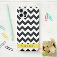 Zigzag noir et blanc, Motif Chevron, Votre nom