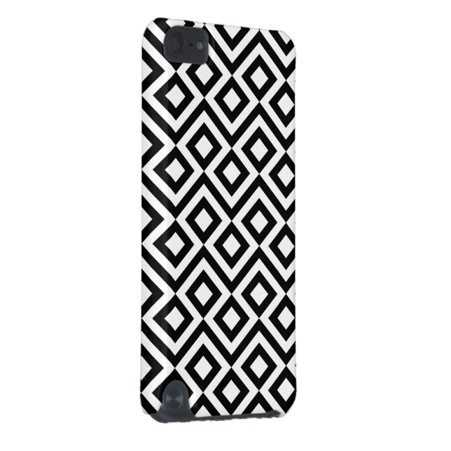 Coque iPod Touch 5G Méandre noir et blanc (Dos/Droit)