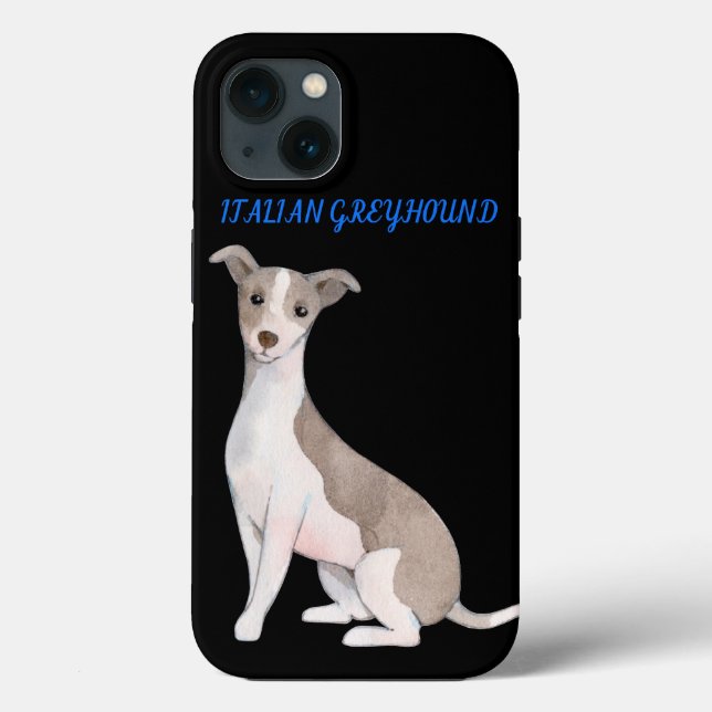 Coque ITALIEN GREYHOUND APPLE IPHONE 13. (Verso)