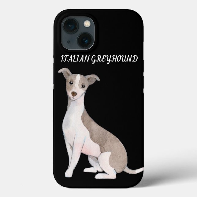 Coque ITALIEN GREYHOUND APPLE IPHONE 13. (Verso)