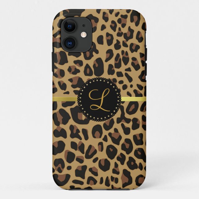 Coque Jaguar Print Monogramme iPhone 5 (Dos)