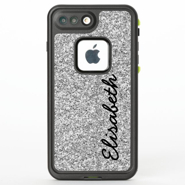 Coque LifeProof Pour iPhone Ajoutez vos parties scintillantes argentées (Dos)