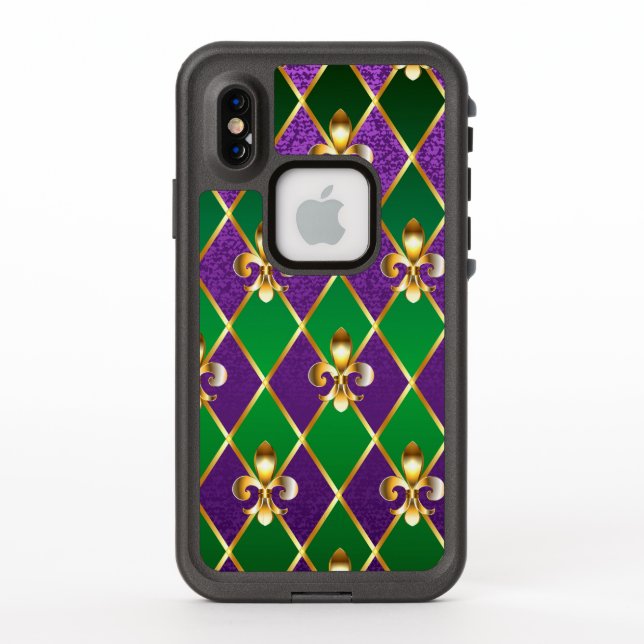 Coque LifeProof Pour iPhone Arrière - plan de bijoux Mardi Gras (Dos)