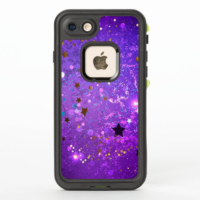 Coque LifeProof Pour iPhone Arrière - plan de feuille violet avec étoiles (Dos)