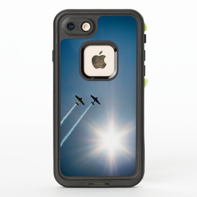 Coque LifeProof Pour iPhone Avions volant sur le ciel bleu avec soleil. (Dos)
