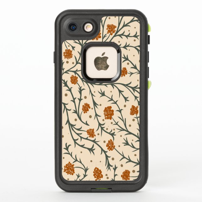 Coque LifeProof Pour iPhone Baisers d'émeraude sous le cœur de gui (Dos)