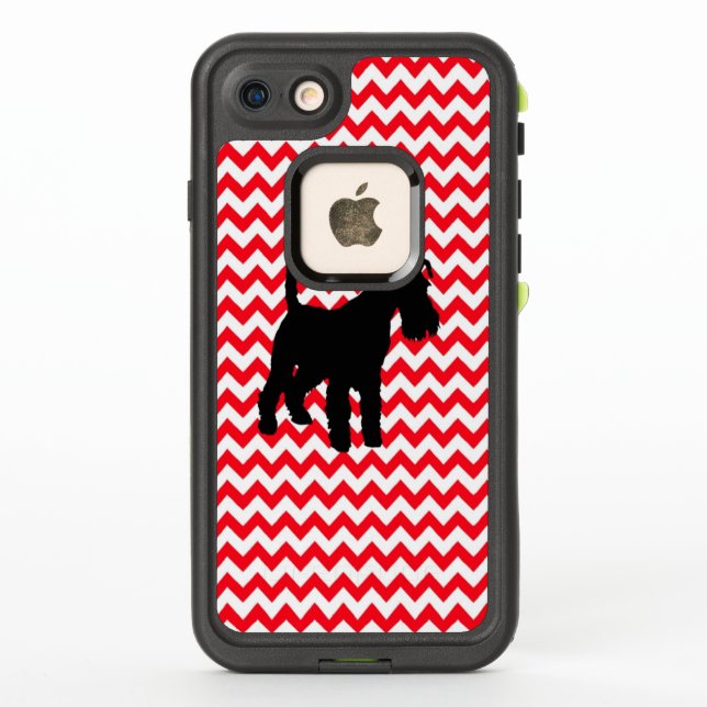 Coque LifeProof Pour iPhone Camion-feu Chevron rouge avec Schnauzer (Dos)