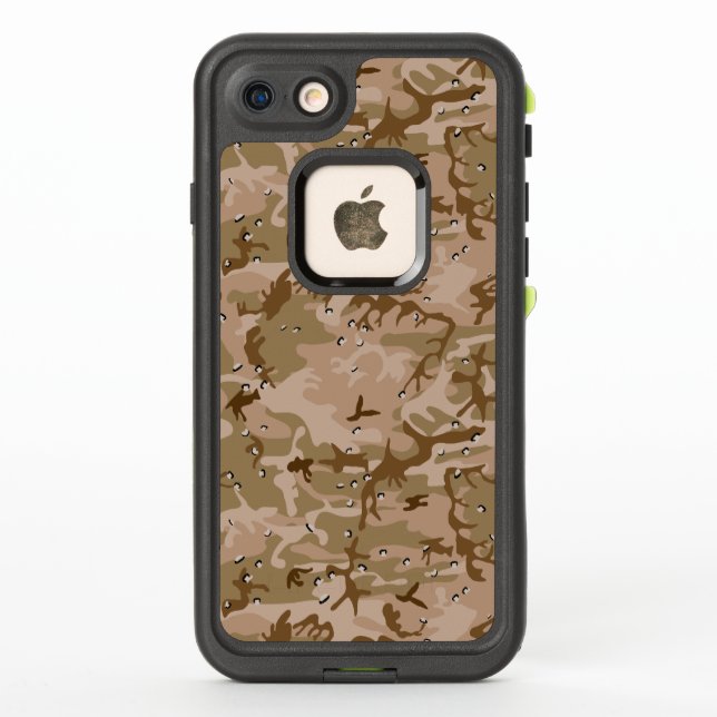 Coque LifeProof Pour iPhone Camouflage Désert Avec Galets, Militaire, Armée (Dos)