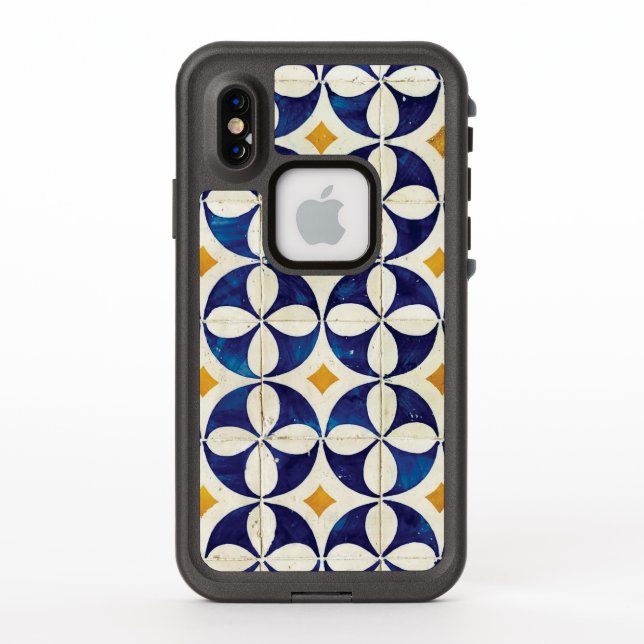 Coque LifeProof Pour iPhone Carreaux portugais - Azulejo Motif Design (Dos)