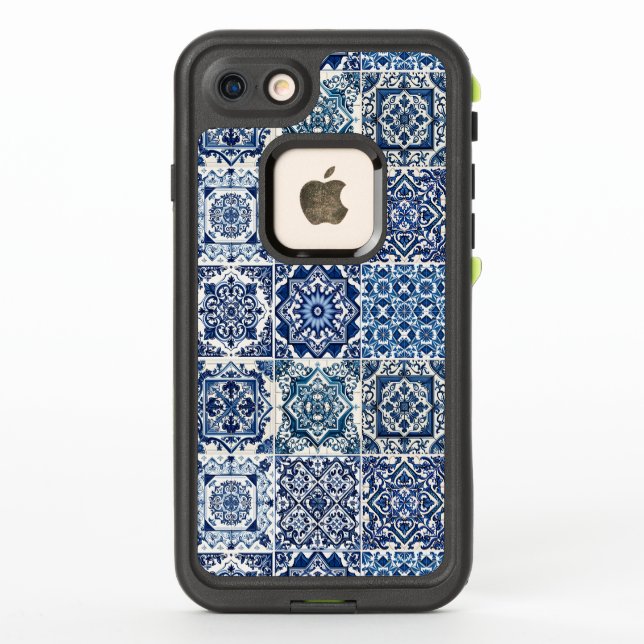 Coque LifeProof Pour iPhone Carrelage méditerranéen, Portugais, Azulejo, Majol (Dos)