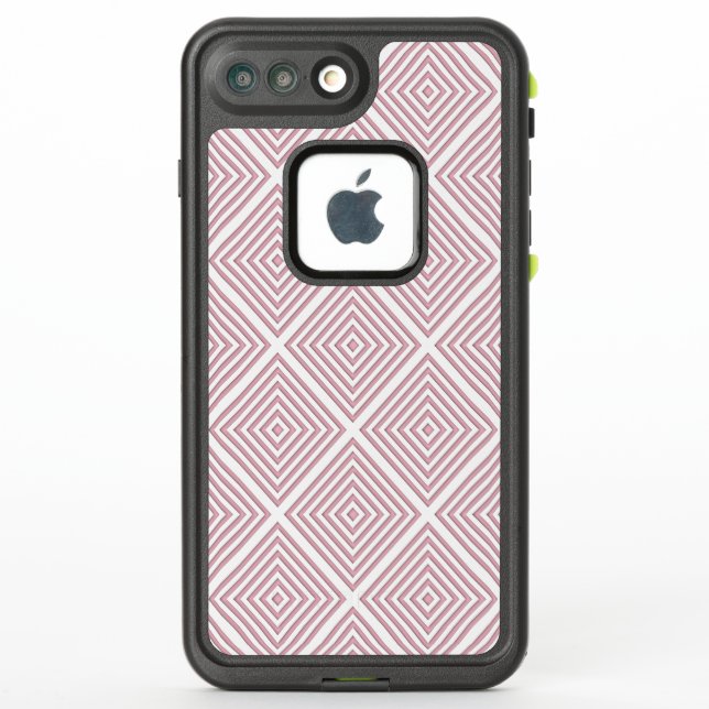Coque LifeProof Pour iPhone Carrés géométriques roses (Dos)