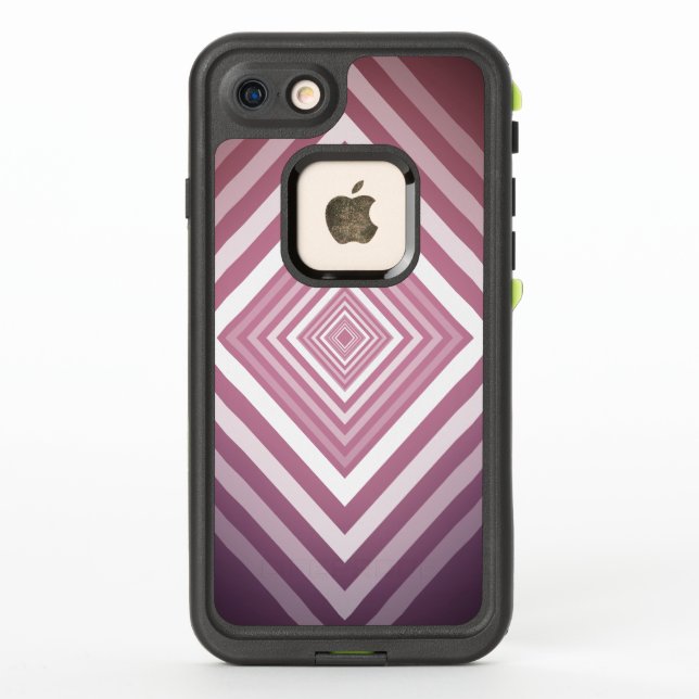 Coque LifeProof Pour iPhone Carrés modernes de la Gradation rose et blanc (Dos)
