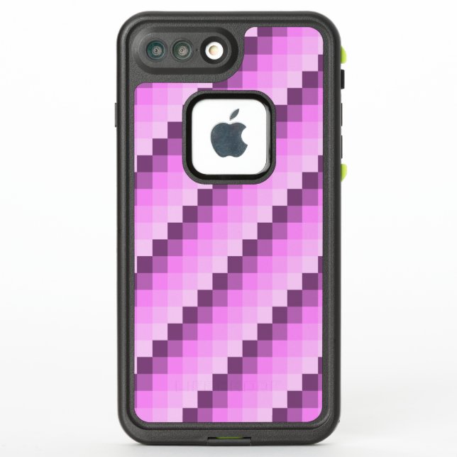 Coque LifeProof Pour iPhone Carrés rose et violet (Dos)