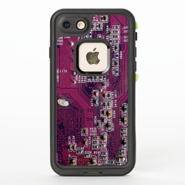 Coque LifeProof Pour iPhone Carte de circuit électronique rouge (Dos)