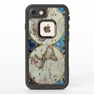 Carte Vintage antique du Monde Connu Circa 1630.