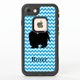 Chevron Bébé Bleu Avec Chih Tzu Silhouette