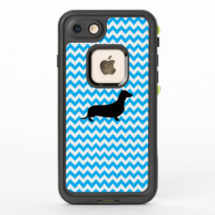 Chevron Bébé Bleu Avec Silhouette Dachshund