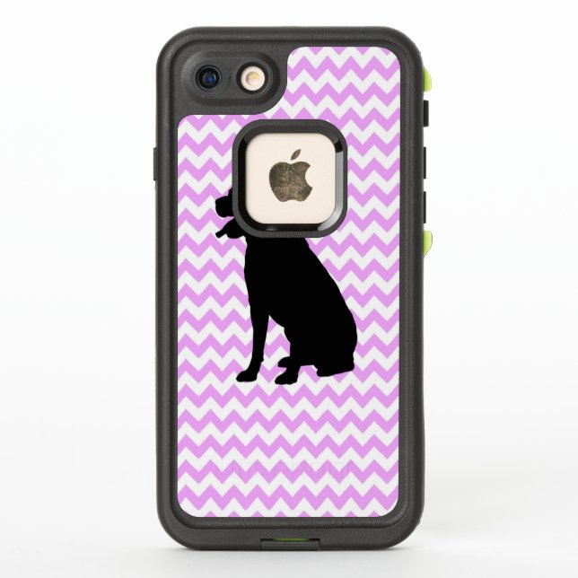 Coque LifeProof Pour iPhone Chevron Rose Avec Silhouette Lab (Dos)
