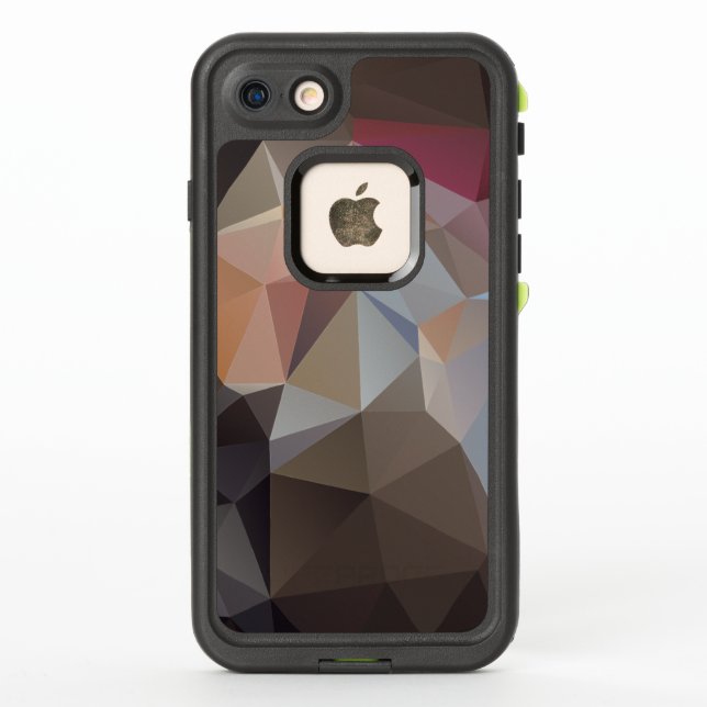 Coque LifeProof Pour iPhone Chocolat Brown et Pastel Pyramid Art (Dos)