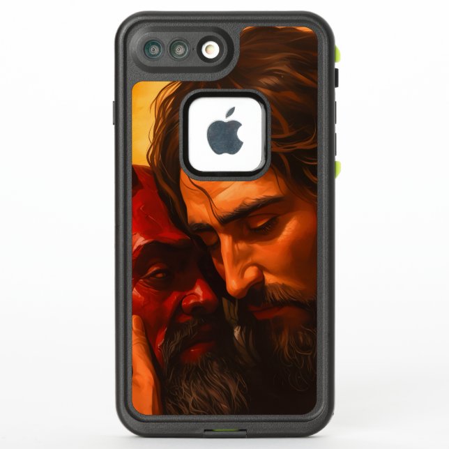Coque LifeProof Pour iPhone Christ embrasser Lucifer (Dos)