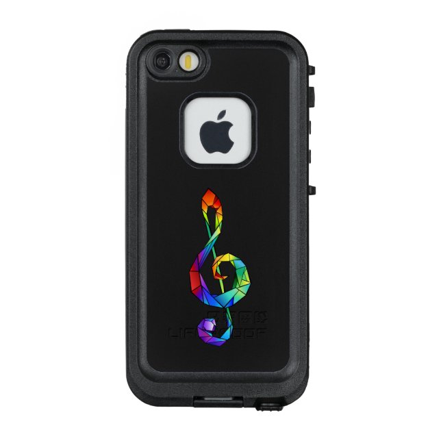 Coque LifeProof Pour iPhone Clé de musique arc-en-ciel (Dos)