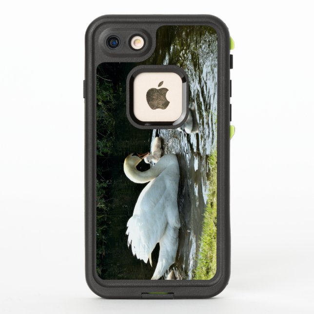 Coque LifeProof Pour iPhone Cygne blanc avec poules (Dos)