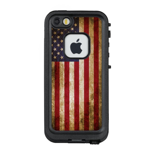 Coque LifeProof Pour iPhone Drapeau américain affligé par cru (Dos)
