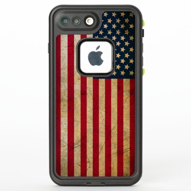Coque LifeProof Pour iPhone Drapeau américain grunge Etats-Unis (Dos)