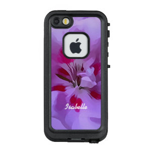 Coque LifeProof FRÄ’ Pour iPhone SE/5/5s Fleur d'Hibiscus Violet Rose Abstrait Personnalisé