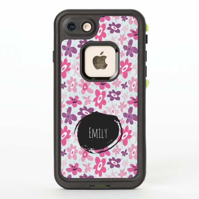 Coque LifeProof Pour iPhone Fleurs roses mignonnes Motif Whimsical Personnalis (Dos)