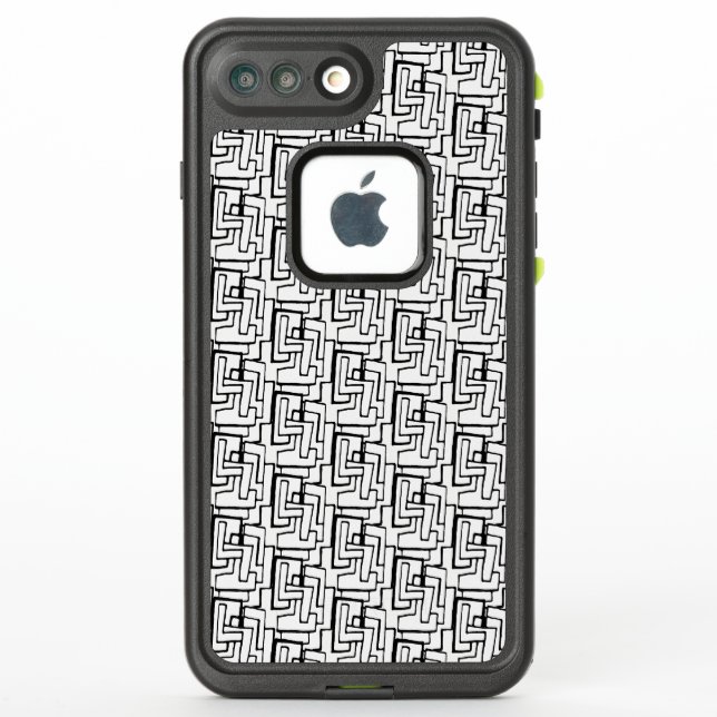 Coque LifeProof Pour iPhone Formes noires et blanches funky (Dos)