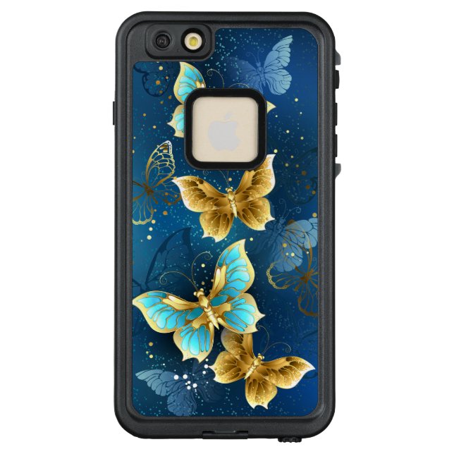 Coque LifeProof Pour iPhone Golden butterflies (Dos)