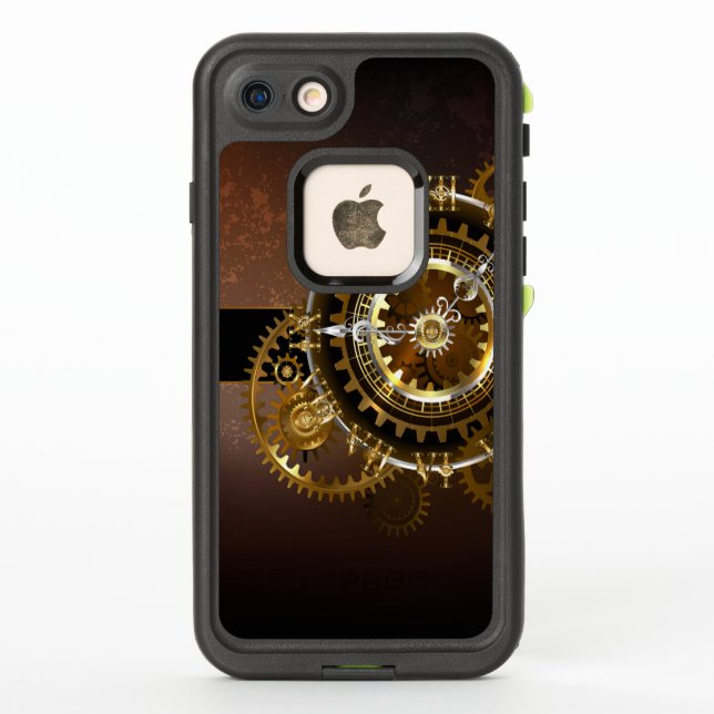 Coque LifeProof Pour iPhone Horloge Steampunk avec des engrenages anciens (Dos)