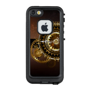 Coque LifeProof FRÄ’ Pour iPhone SE/5/5s Horloge Steampunk avec des engrenages anciens