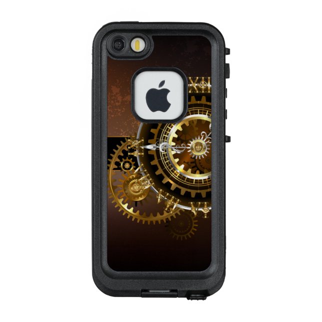 Coque LifeProof Pour iPhone Horloge Steampunk avec des engrenages anciens (Dos)