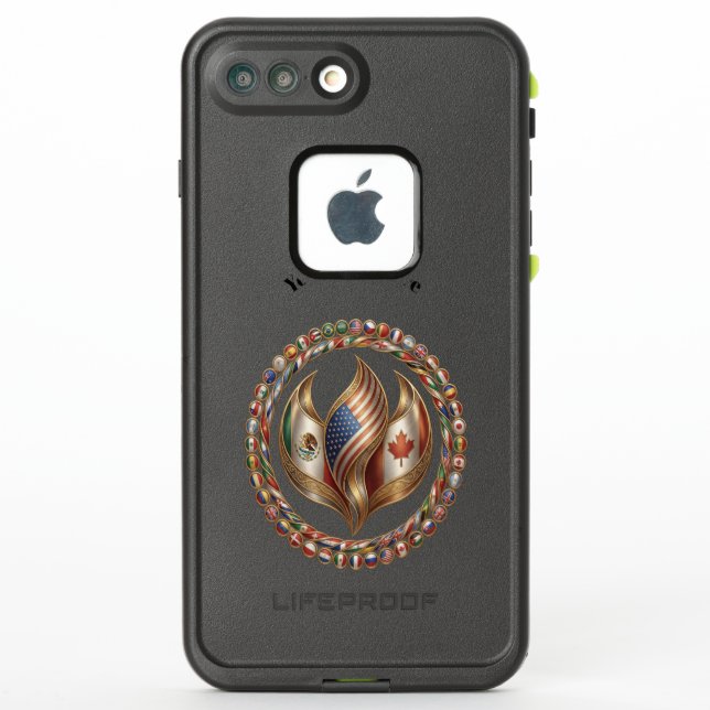 Coque LifeProof Pour iPhone International Unity Flame with World Flags Emblem  (Dos)