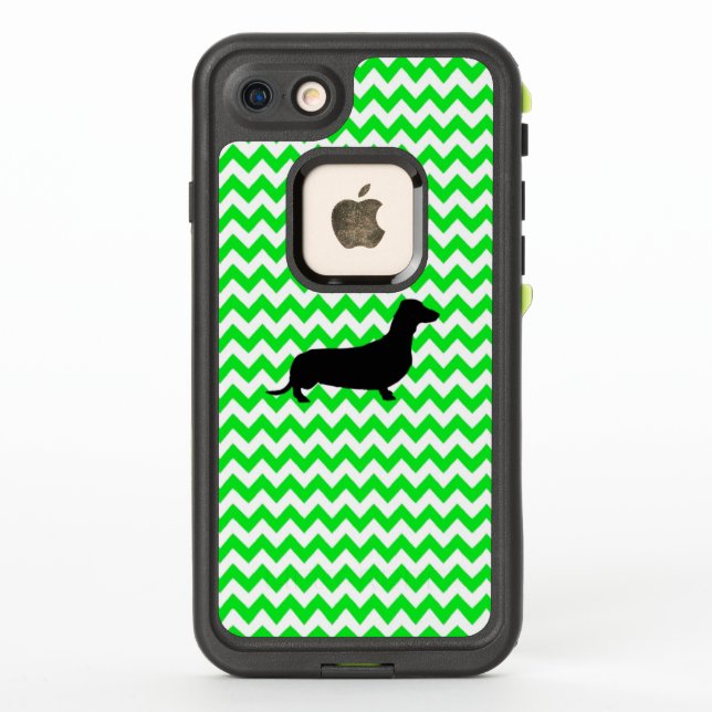Coque LifeProof Pour iPhone Irish Green Chevron avec Dachshund (Dos)