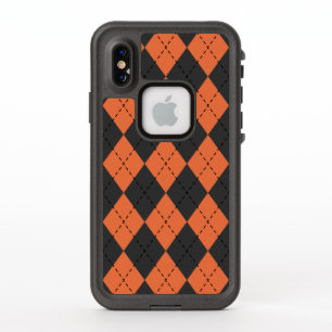 Jacquard noir et orange  Cas de téléphone