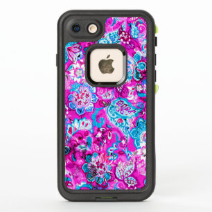 Joli bleu rose fleurs motif