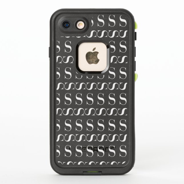 COQUE LifeProof POUR iPhone LETTRE INITIALE MONÂTRE S (Dos)