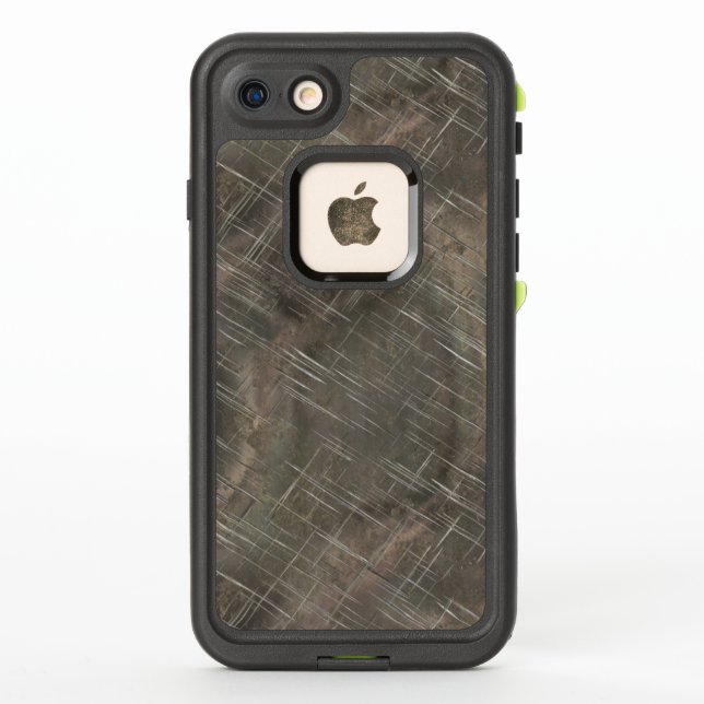 Coque LifeProof Pour iPhone Métal argenté rayé et abusé (Dos)