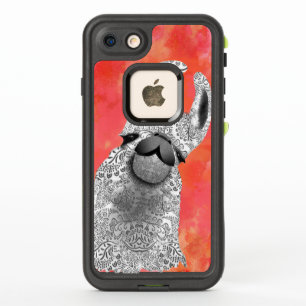 Moma Llama avec aquarelle de Llama blanc