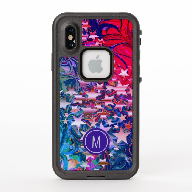 Coque LifeProof Pour iPhone MONOGRAM Étoiles Abstraites (Dos)