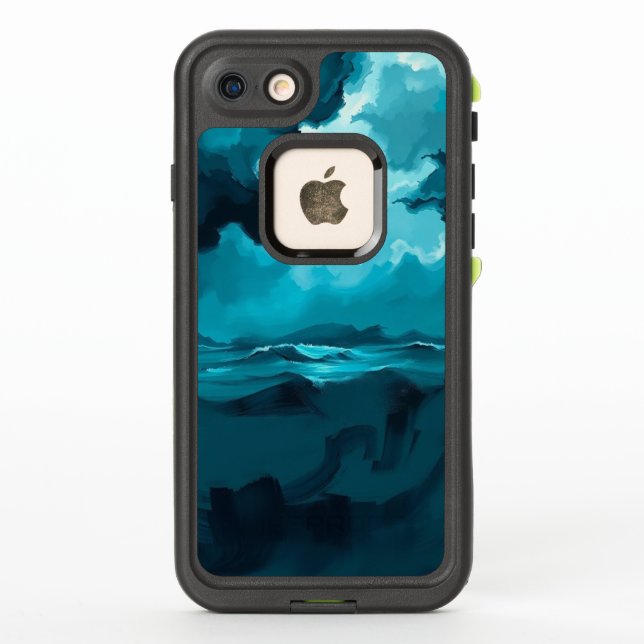 Coque LifeProof Pour iPhone Moody Ocean Waves Under Stormy Sky – Abstract Seas (Dos)