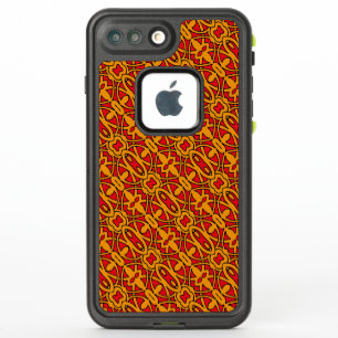 Motif à main orange et rouge