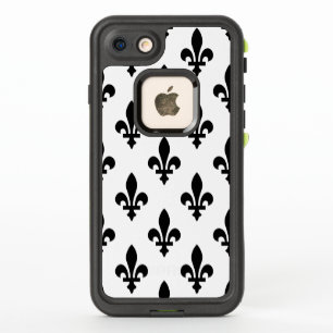 Motif Fleur de Lis, Royal Français, Noir sur Blanc