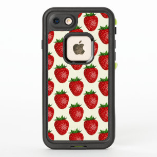 Motif fraises, fraises rouges, fruits, feuilles