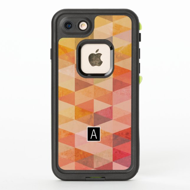 Coque LifeProof Pour iPhone Motif géométrique Triangle souple | Monogramme (Dos)