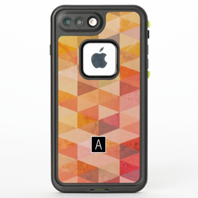 Coque LifeProof Pour iPhone Motif géométrique Triangle souple | Monogramme (Dos)